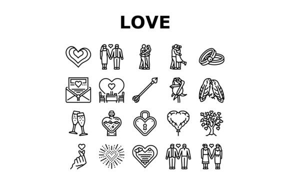 Download Love Heart Valentine Romantic Icons Set - Premium Resources