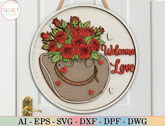Download Western Valentine Round Sign SVG - Premium Resources